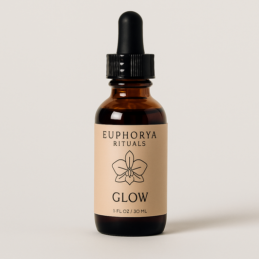 Glow tincture in brown dropper bottle