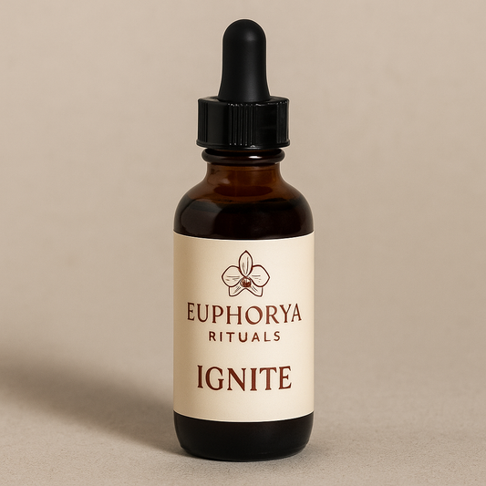 Bottle of Euphoria Rituals 'Ignite' on a beige background